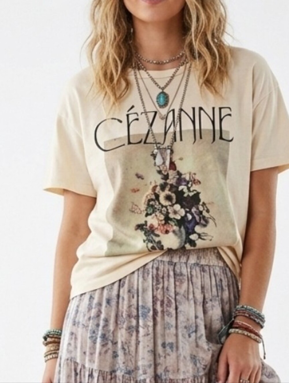 PacSun Cream Cézanne Floral Graphic Tee